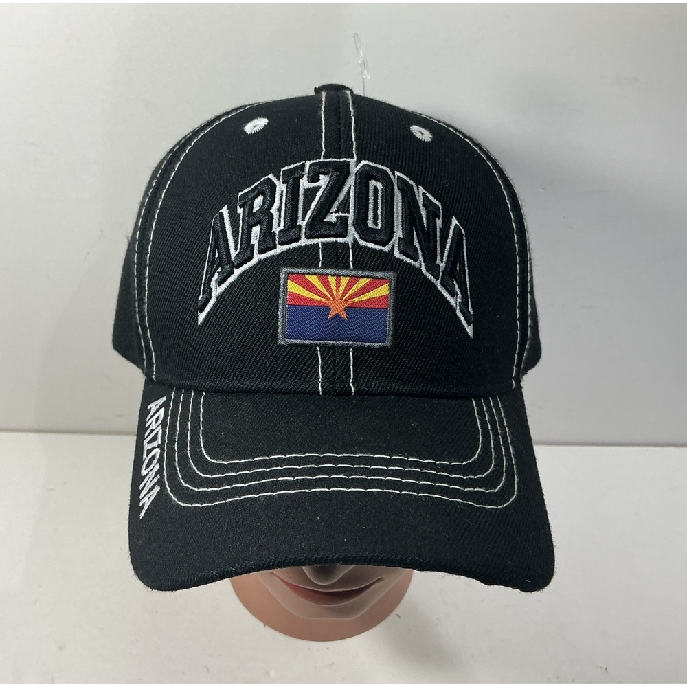 Arizona Flag Logo Hat Black One Size Curve Bill Baseball Cap